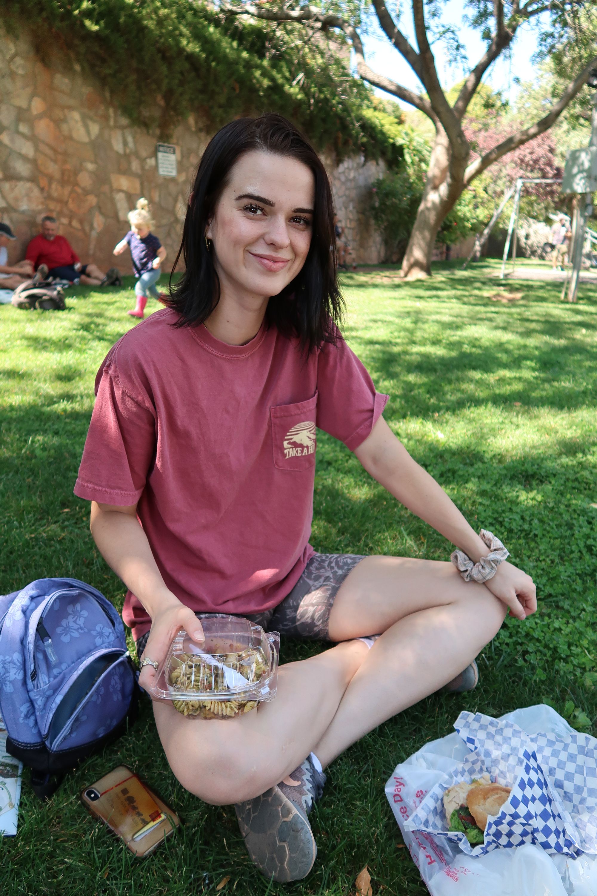 Picnicking in Jerome with my Hilltop Deli takeout.