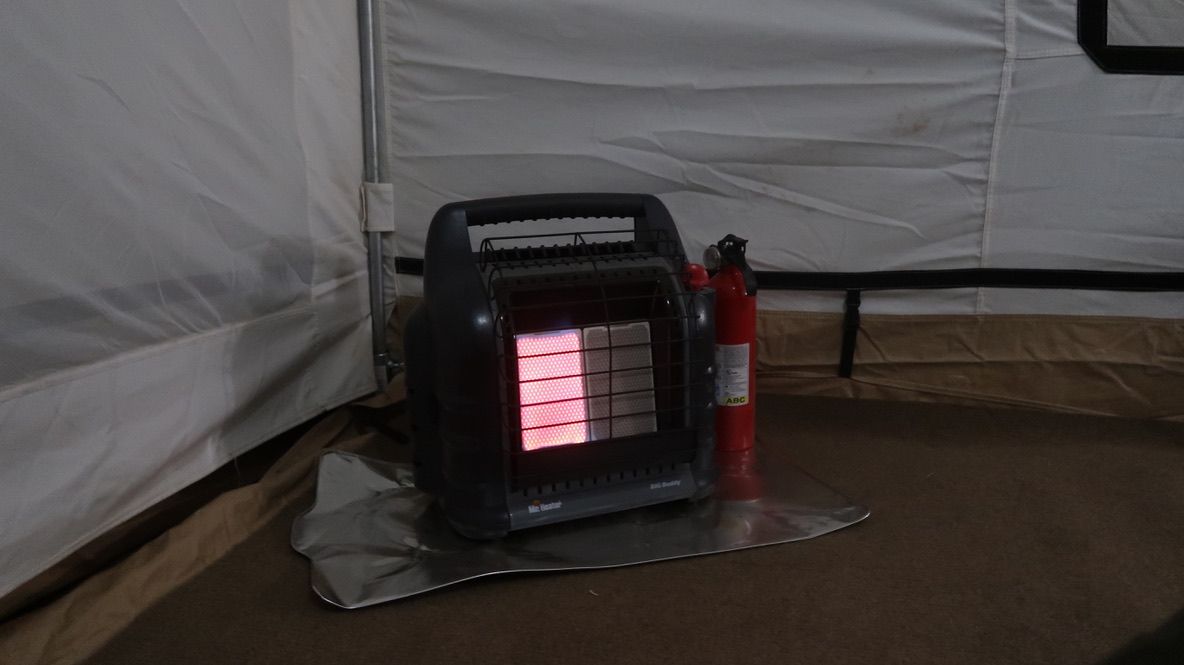 heater inside tent at out of africa