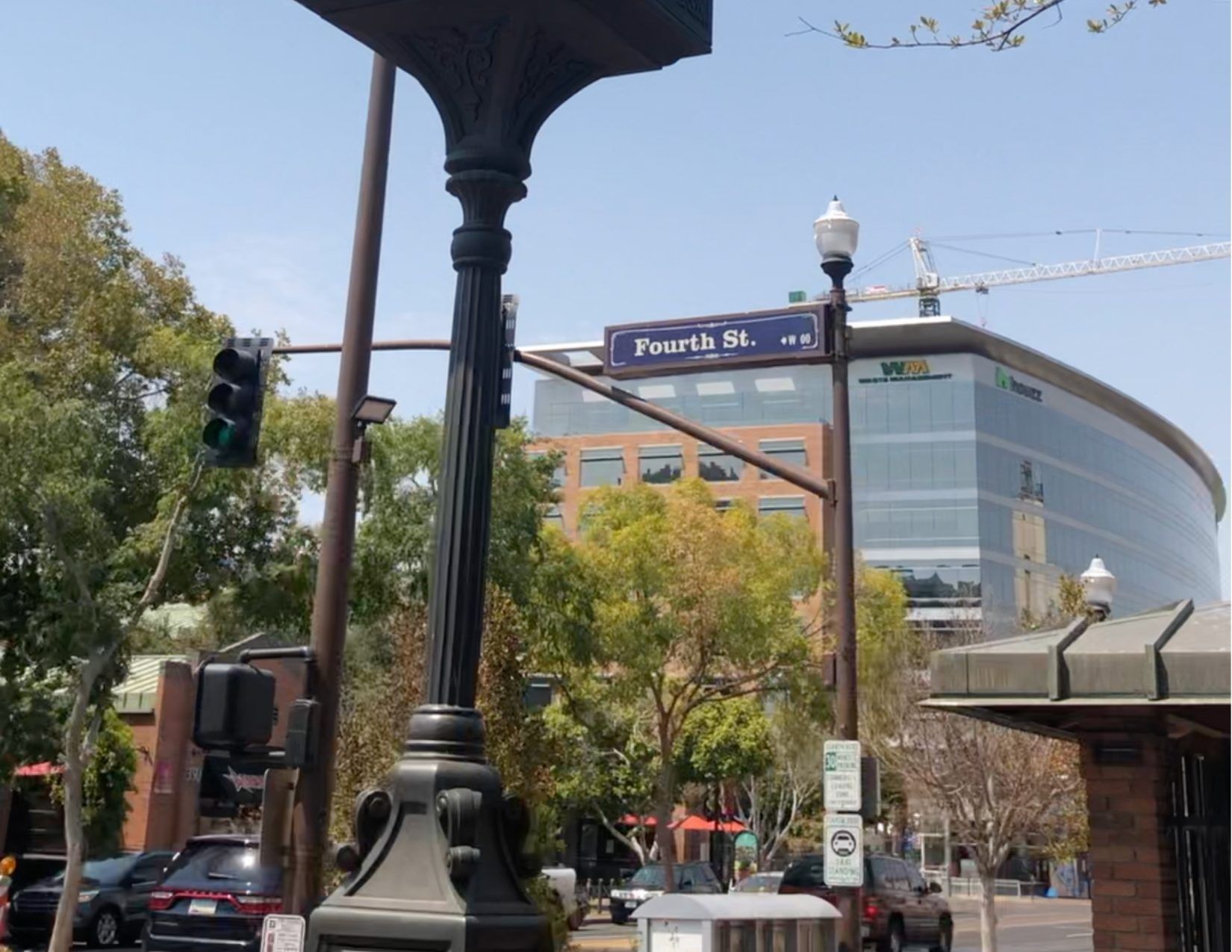 Fourth Street sign on Mill Avenue in Tempe Arizona