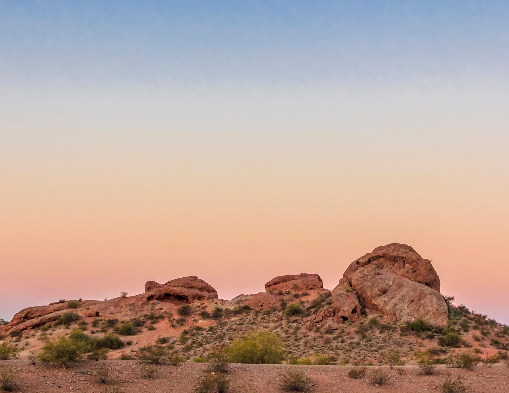 View of the Papago rocks at Papago Park in Tempe Arizona