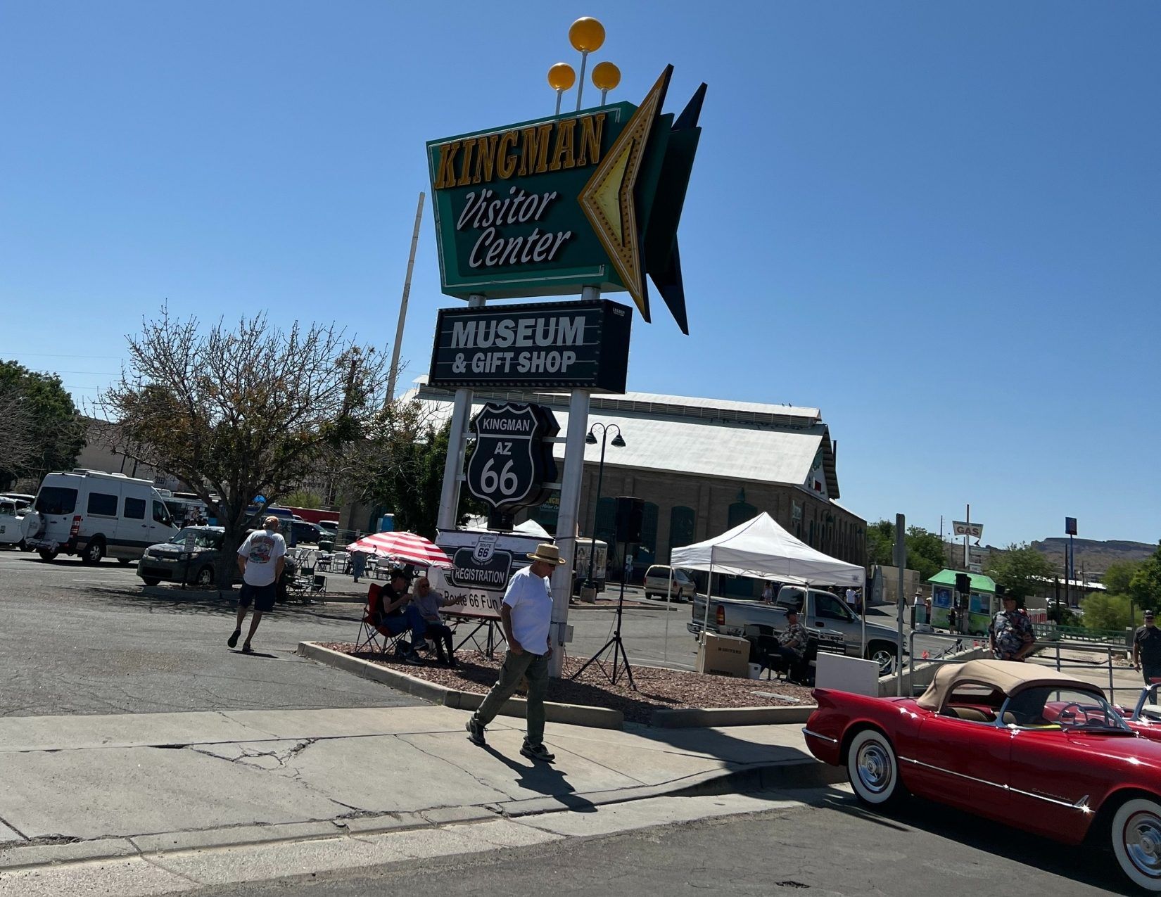 Large Kingman Visitor Center Sign in Kingman Arizona