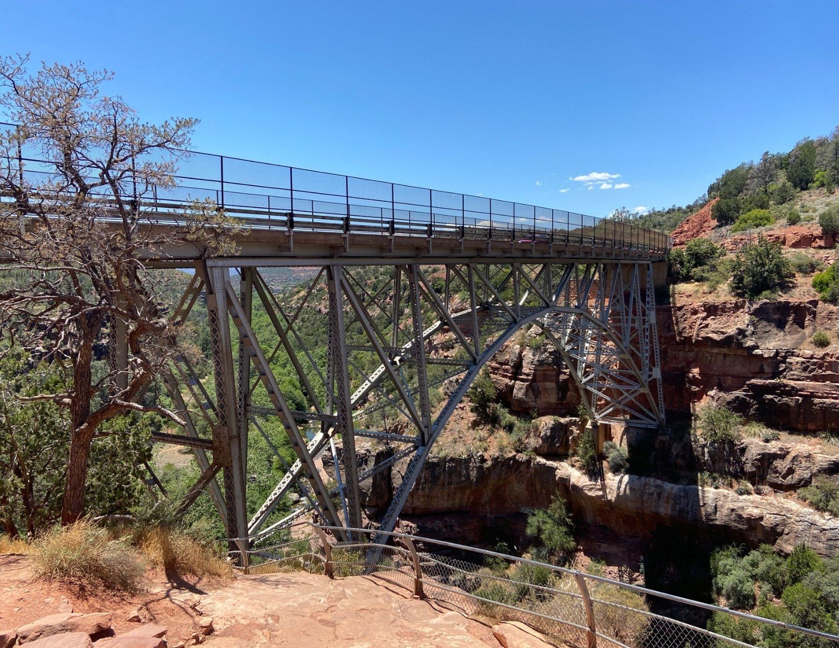 Midgley Bridge in Sedona Arizona overlooking swimming hole