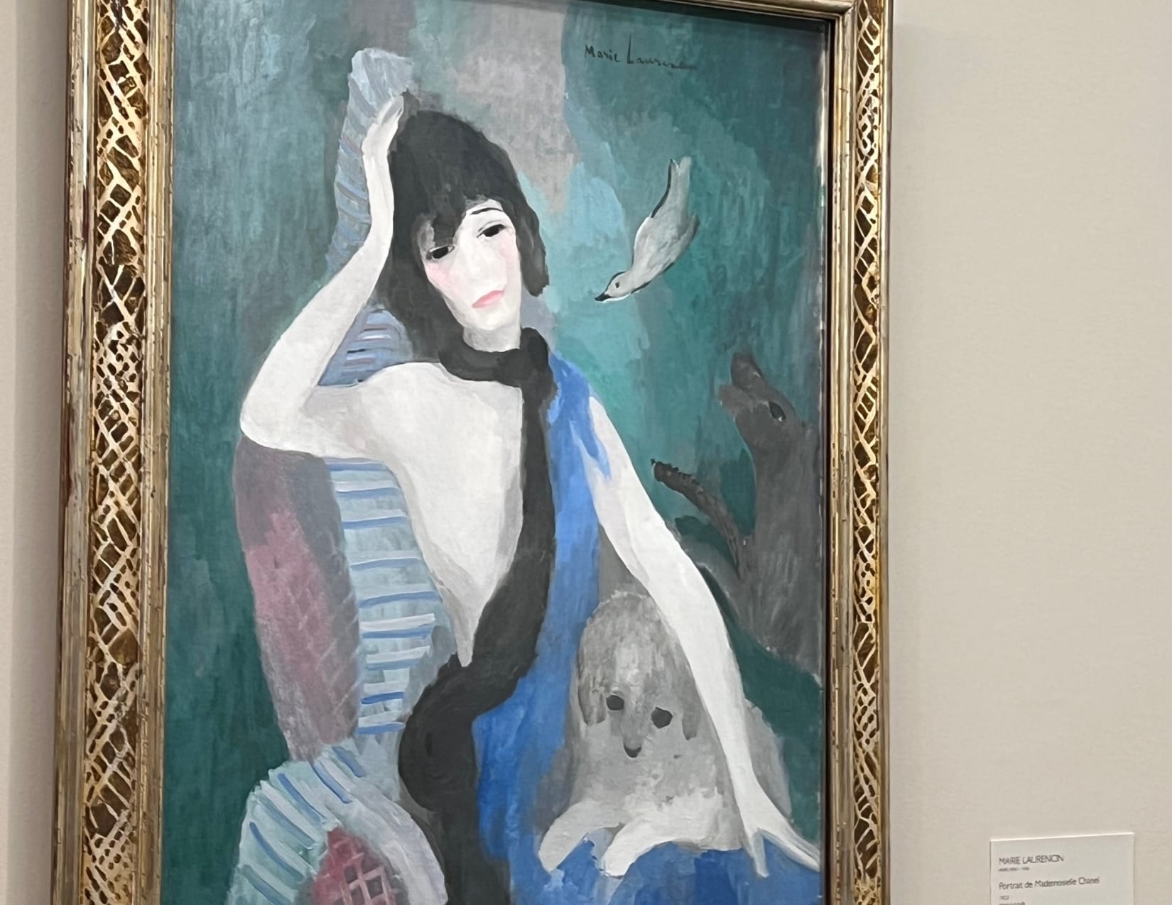 Portrait de Mademoiselle Chanel painting by Marie Laurencin at the Musée l'Orangerie in Paris, France