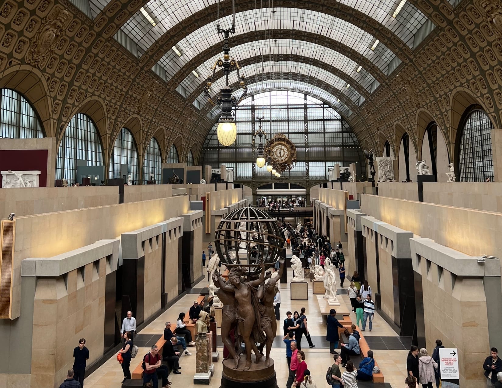 Overlooking the main hallway at the Musee d'Orsay in Paris, France