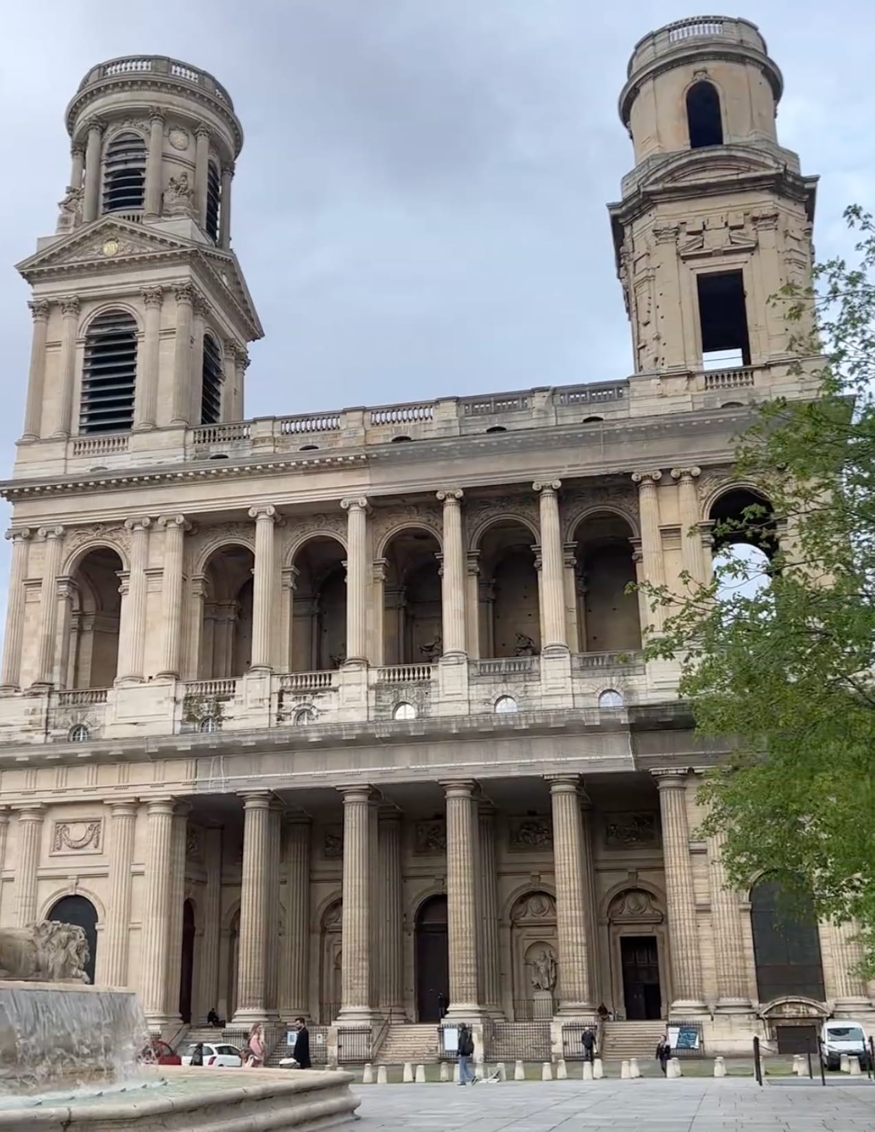 Exterior of the Église Saint-Sulpice church in Paris, France