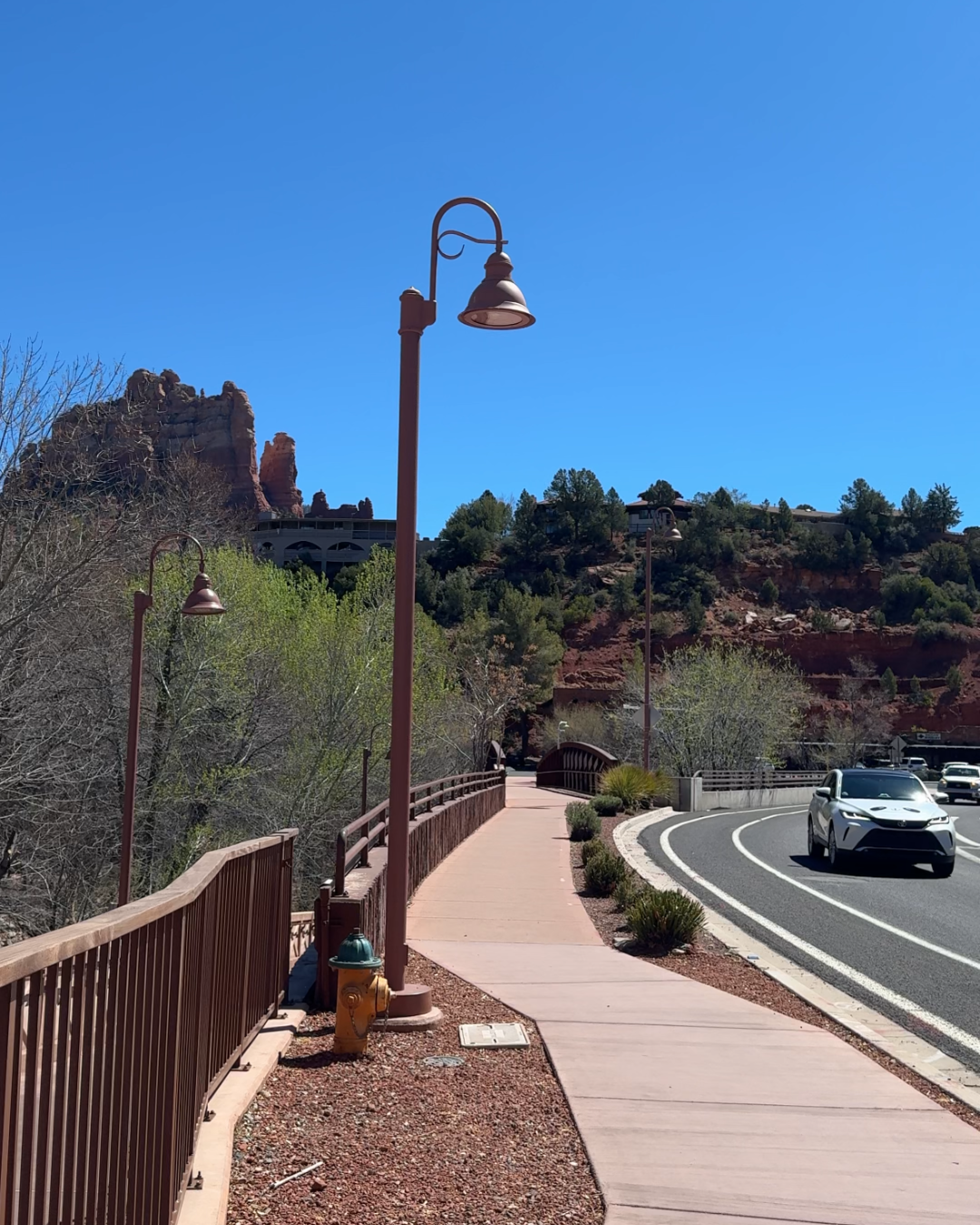 biking path next to road in Sedona, Arizona