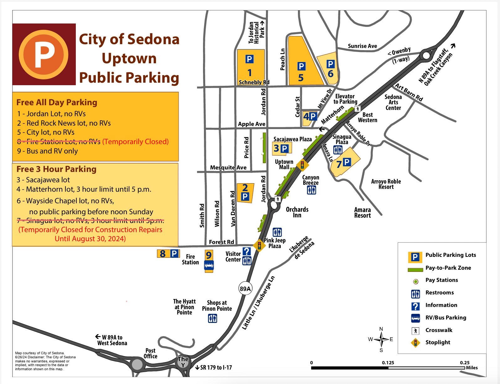 Map of Public parking in Sedona, Arizona