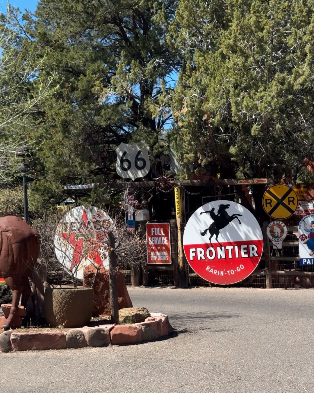 Vintage signs at Son-Silver-West Galleries in Sedona, Arizona